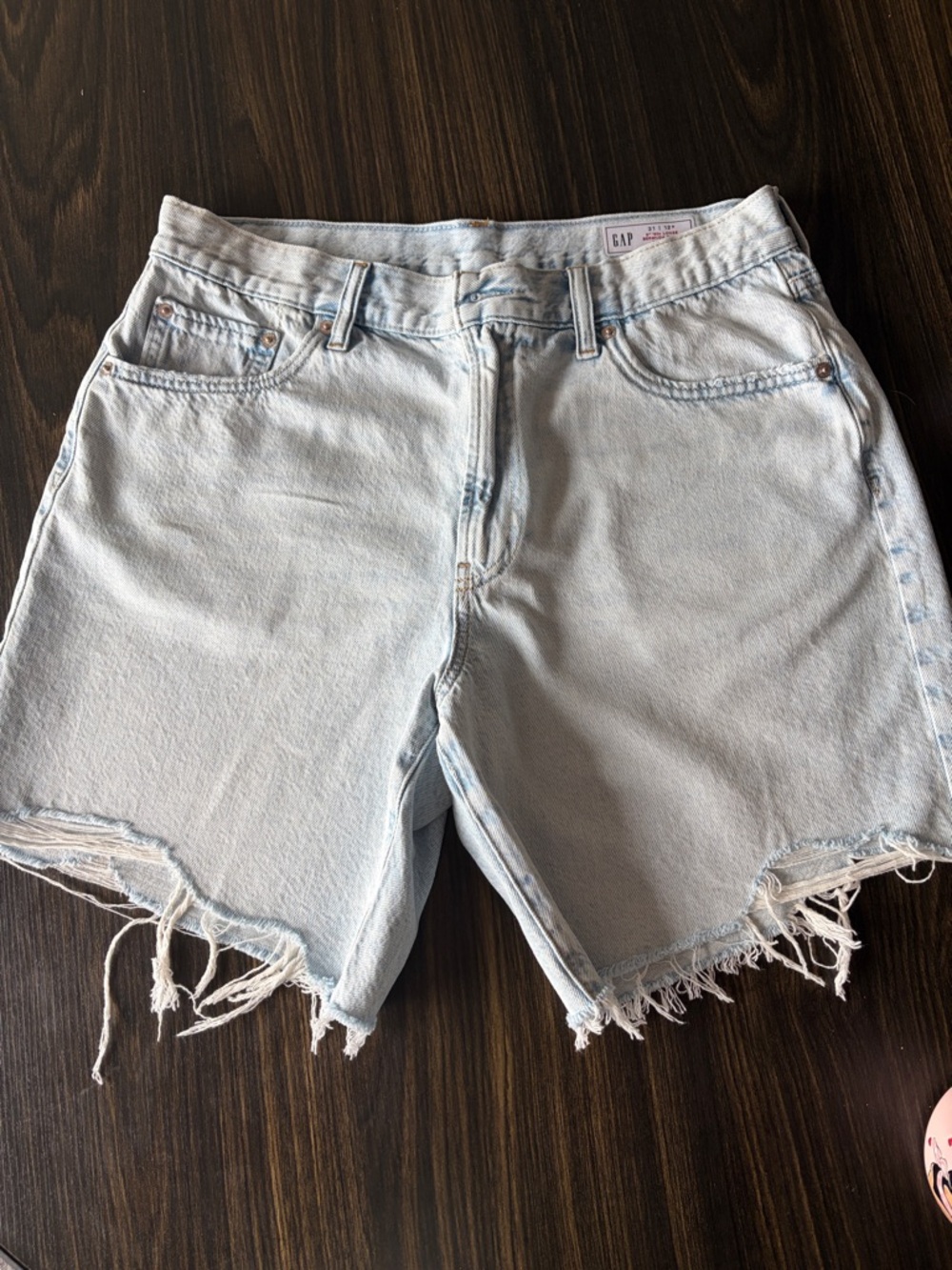 GAP Mid Rise Loose Denim Bermuda Shorts